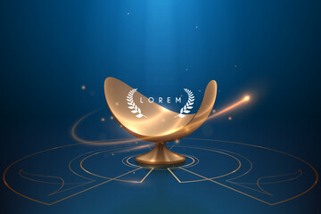 Wall Mural - golden stage with light effects