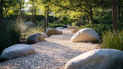 Wall Mural - Stone Path Through a Tranquil Garden