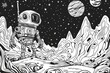 © photoplotnikov - Astral Robot Exploring Alien Planet