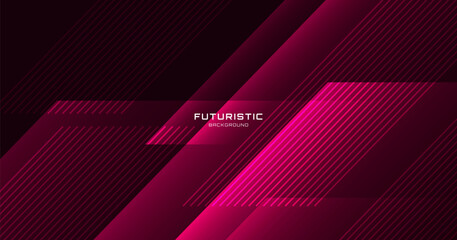 Wall Mural - red lines techno abstract background overlap layer on dark space with diagonal shape effect decorati