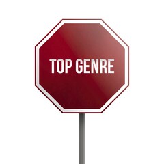 Wall Mural - Top genre, red sign isolated on white background