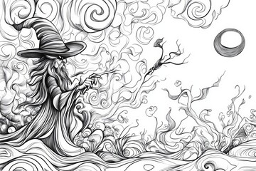 Canvas Print - Enchanted Wizard in a Whirlwind of Magic