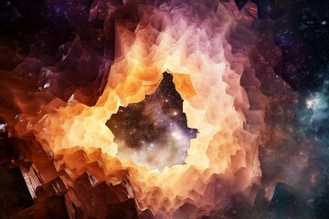 Wall Mural - Cosmic Crystal Cave Nebula