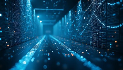 Digital Data Tunnel Visualization Abstract Background