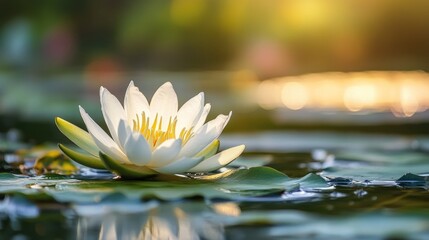 Wall Mural - Water Lily in the Golden Hour