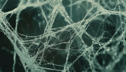Dew Drops Adorn Intricate Spiderweb Strands