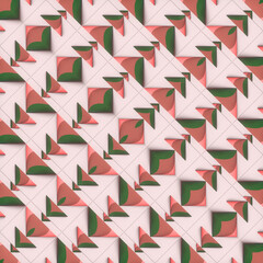 Leinwandbilder - Pink and green conical shapes on a light pink background. 3d rendering