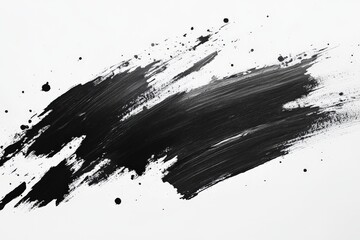 Leinwandbilder - Black paint splatters create an abstract expression of movement on a white canvas