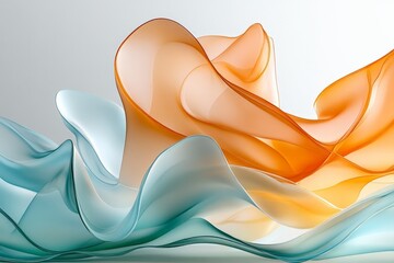 Poster - Colorful flowing abstract shapes create a dynamic visual effect in a minimalist background setting