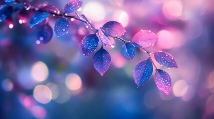 Aufkleber - Abstract background with soft bokeh lights in shades of blue and purple, giving a dreamy, magical effect with blurred circular light spots