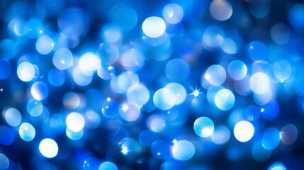 Aufkleber - Abstract background with soft bokeh lights in shades of blue and purple, giving a dreamy, magical effect with blurred circular light spots