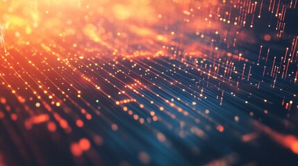 Fototapete - An abstract background featuring a financial graph with diagonal lines and glowing data points, emphasizing the concept of investment growth and opportunity