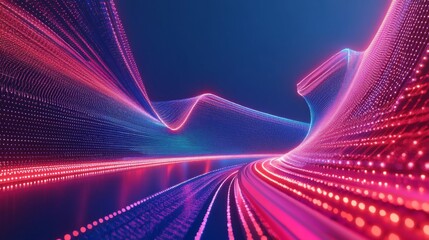 Fototapete - An abstract background featuring a financial graph with diagonal lines and glowing data points, emphasizing the concept of investment growth and opportunity