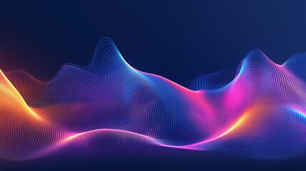 Aufkleber - An abstract financial graph with glowing data points and smooth lines, set against a dark gradient background, conveying a modern and high-tech feel