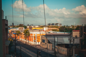 Wall Mural - sunset over the river