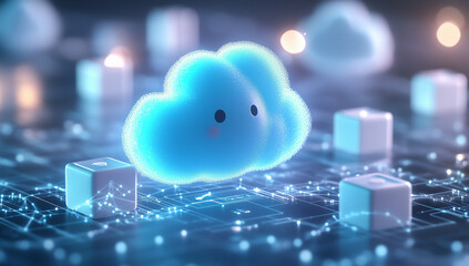 Cloud computing digital information and cyberspace background