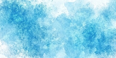 Sticker - Abstract Watercolor Background in Shades of Blue, Turquoise, and Teal Ideal for Creative Projects and Designs