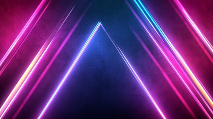 Leinwandbilder - A digital representation of futuristic line patterns with glowing effects in neon colors, set against a dark backdrop for a high-tech aesthetic