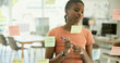 © peopleimages.com - Black woman, thinking and writing in schedule planning, creative strategy or ideas on glass board at office. African female person or employee in project plan, tasks or agenda in startup at workplace