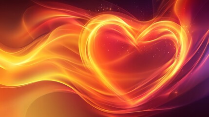Leinwandbilder - A glowing heart wave pattern flowing through a gradient background, capturing the essence of life and vitality in a visually striking design