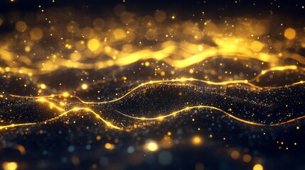 Poster - A gold price line graph with a golden upward trend line, set against a dark background with glowing highlights and grid lines for a high-value look