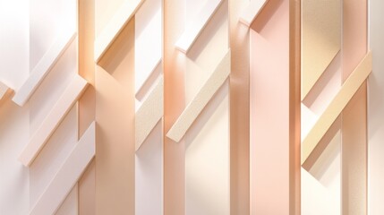 Fototapete - A horizontal bar chart in warm pastel tones, arranged neatly on a white background with soft shadows creating a light, organized feel