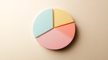 Leinwandbilder - A minimalistic pie chart with pastel-colored slices representing different budget categories, displayed on a light background with percentages clearly labeled for easy understanding.