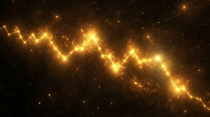 Poster - A sleek line graph displaying fluctuating business trends, with a glowing upward trajectory on a dark background, showcasing financial growth and stability