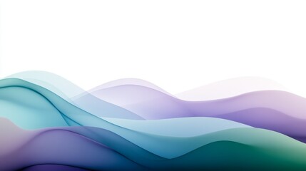 Leinwandbilder - A stacked area graph with soft gradient colors in blue, purple, and green tones, creating a smooth, layered effect against a white background