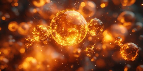 Canvas Print - exploration of glowing particles suspended in a vibrant abstract background