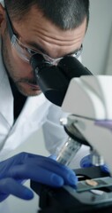 Wall Mural - dedicated researcher concentrating on detailed microscopic analysis within wellequipped laboratory e