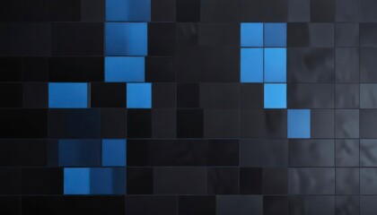 Minimalist Web Interface with Black and Blue Tiles,  coding,  modern, black