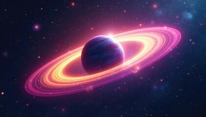 stunning rainbow-colored halo around a planetary body in space, rainbow, glowing, astronomy