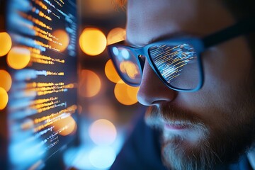 a young coder working late at night, with lines of glowing code on their screen representing the pot