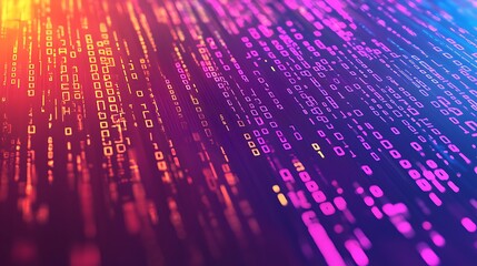 Digital data stream, glowing, abstract background, technology concept