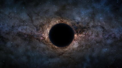 Wall Mural - serene yet haunting scene of a black hole suspended in a cosmic landscape