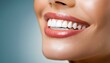 © Siti - Close-up of a woman's mouth with perfectly aligned white teeth