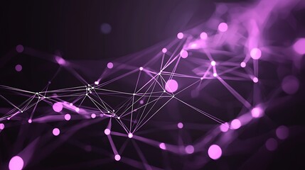 Abstract purple network connection. Data flow, digital technology background