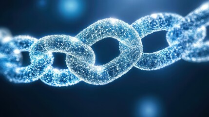 Wall Mural - Glowing Futuristic Hologram of Blockchain Nodes and Connections