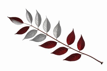 Wall Mural - a close up of a branch with red and silver leaves