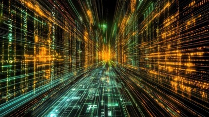 Wall Mural - Vibrant Abstract Design Showcasing Business Data Migration Concepts