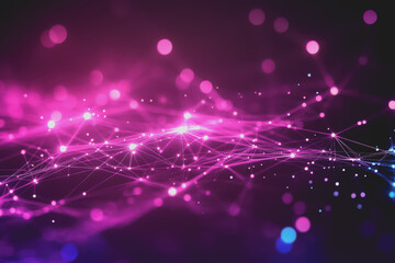 Wall Mural - A beautiful Abstract digital technology background with colorful network connection lines.