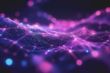 Wall Mural - A beautiful Abstract digital technology background with colorful network connection lines.