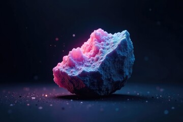 cosmic rock salt crystal suspended in blackness of outer space, galaxy, empty