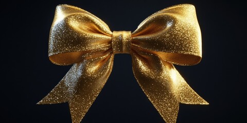 Wall Mural - Gold Glitter Bow