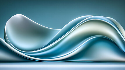 Wall Mural - Abstract 3D Blue Wave Illustration