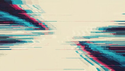 Wall Mural - digital glitch noise texture with purple color shifts, distorted pixels and neon glow, futuristic cy