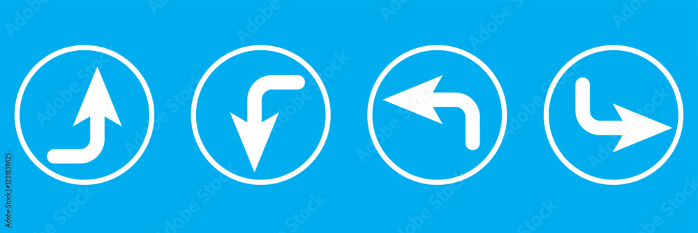 Simple up and down arrows. Upward, downward arrows in green and red ...