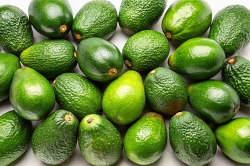 Canvas Print - Fresh Ripe Avocados Isolated on White Background - Perfect for Food Photography