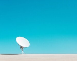 Aufkleber - Minimalist Sky Monitoring Modern Satellite Dish on Concrete Surface for Advanced Atmospheric Tracking - Innovative Meteorological Data Solutions and Educational Technology Applications